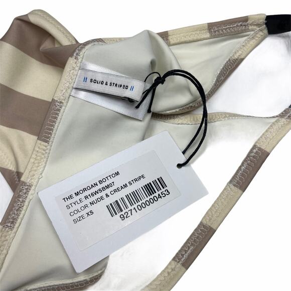 Solid & Striped The Morgan Bikini Bottom Nude Tan Strip Size XS - Picture 4 of 7